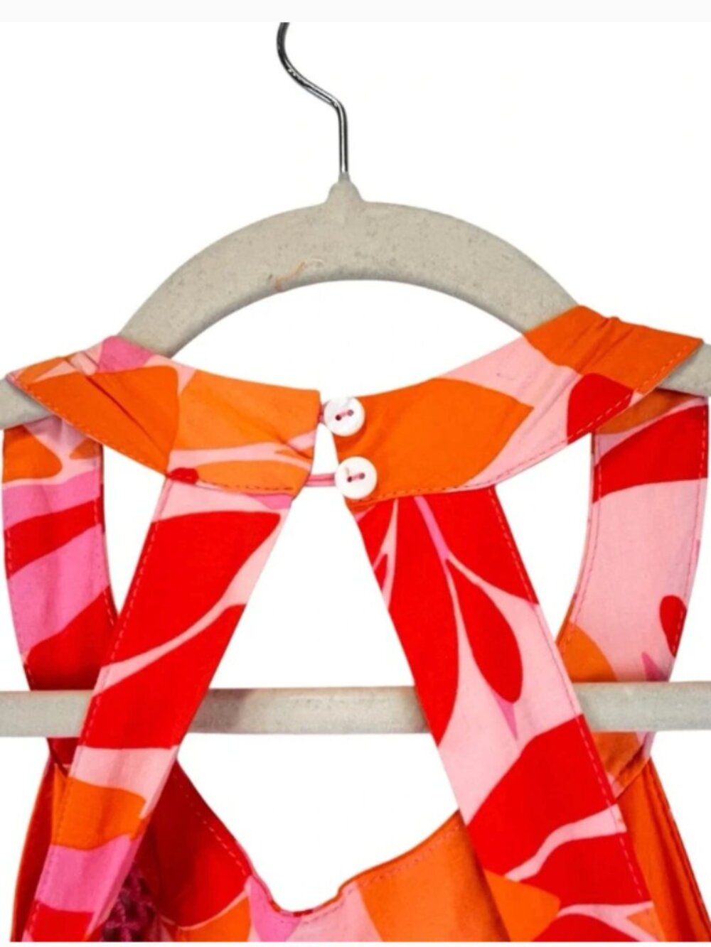 NEW Abel The Label Anthropologie Rumi Halter Maxi Dress Floral Orange Pink XS - Picture 8 of 16
